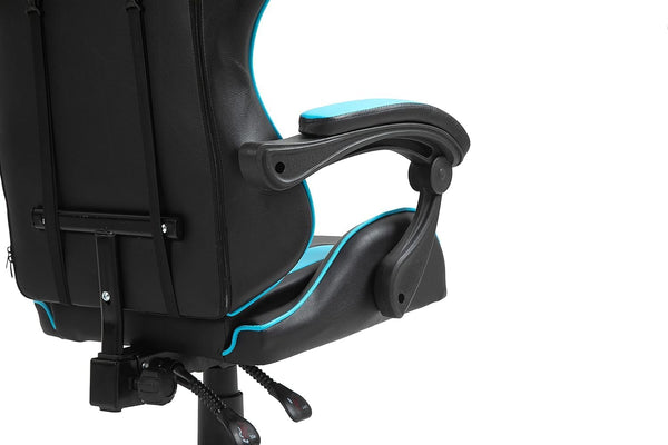 mcc direct Swivel Faux Leather Office Chair Racing Sports Gaming Tilt Computer Desk Chair with Headrest & Lumbar Cushion A