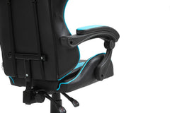 mcc direct Swivel Faux Leather Office Chair Racing Sports Gaming Tilt Computer Desk Chair with Headrest & Lumbar Cushion A