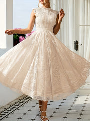 New Elegant Lace Flared Dress for Women