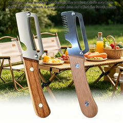 2pcs Heavy-duty Stainless Steel Peeler and Slicer Set, Featuring a Bottle Opener and Straight Blade Design. Suitable for Sugar Cane, Fruits, and Vegetables. A Versatile and Durable Peeling Tool and Vegetable Slicer, Ideal for Parties and Picnics