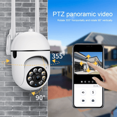 2pcs Smart Home Surveillance, Full Color Night Vision Wireless 2K Indoor/ Outdoor Camera, Intelligent Alarm, Two-Way Audio, Pan/ Tilt 2.4G Wi-Fi Security Camera with Motion Tracking, Suitable for Family and Pets