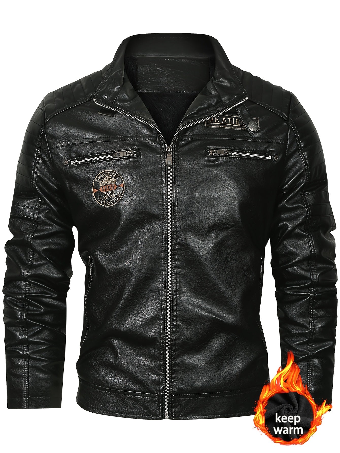 Autumn And Winter Small Collar Jacket Male Korean Version Slim Jacket New Trend Motorcycle Jacket Male Bomber Jacket Jacket for Men