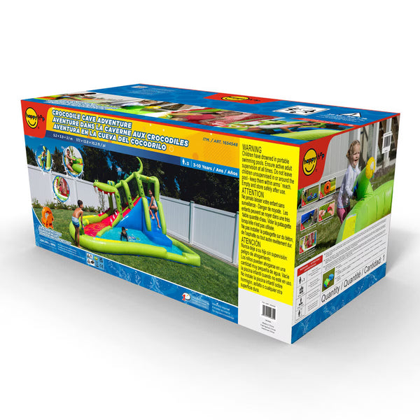 Happy Hop Crocodile Cave Adventure Inflatable Waterslide (3+ Years)