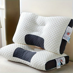 1/2PCS Soft Knitted Cotton Massage Neck Pillow, Suitable For Sleep, Soft, Adjustable Ergonomic Contour Support Pillow, High-quality Pillow Core, Detachable Pillowcas