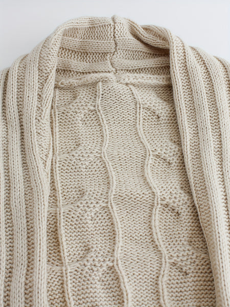 Targeted Development Direction Sweater Thick Twist Big Lapel Long Open Front Cardigan Pullover for Spring Autumn Winter