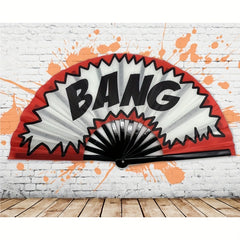 Large Bamboo Fiber-Style Plastic Cowboy Fan with 