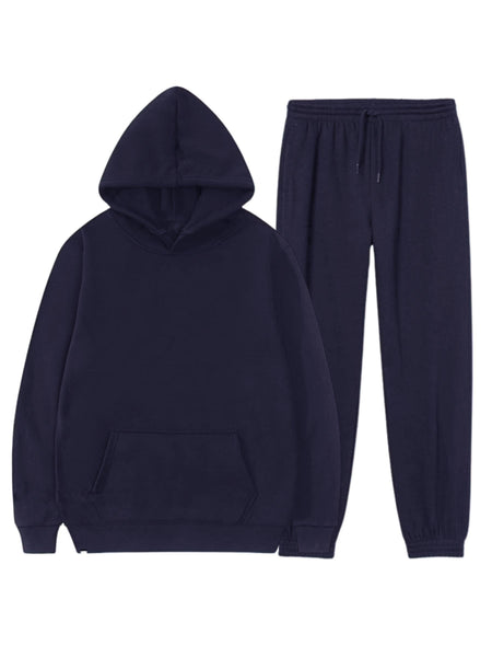Ladies 2pcs Fleece Tracksuits Set, Women Comfort Long Sleeve Lounge Wear Featuring a Casual Hoodie and Drawstring Jogger Pants, Designed for Women