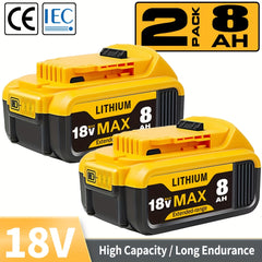 1/2/4pcs 18V 8.0Ah Battery Replacement for Dewalt Power Tool for Dewalt Battery 18V DCB180 DCB181 DCB182 DCB184 DCB200 DCB201 DCB204 And Cordless Power Tools with LED Indicator