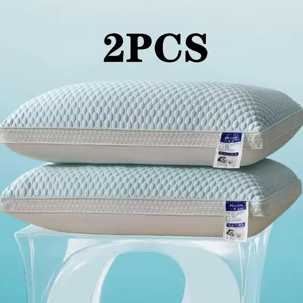 2pcs Cool Breathable Tofu Pillow - Ergonomic Neck & Spine Support, Sleep Massage Pillow Core, Moisture-Wicking & Breathable. Perfect for Living Room, Bedroom, Hotel & Home Decor, Great as a Holiday Gift.