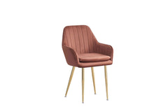 MOF Velvet Dining Chairs Kitchen Chairs Living Room Chairs with Sturdy Metal Legs Reception Chairs with Backrest and Padded Seat