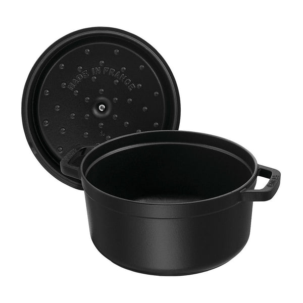 STAUB Cast Iron Round Cocotte in Black 24cm
