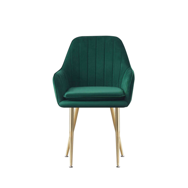 MOF Velvet Dining Chairs Kitchen Chairs Living Room Chairs with Sturdy Metal Legs Reception Chairs with Backrest and Padded Seat