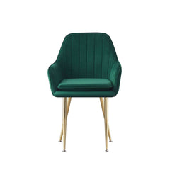MOF Velvet Dining Chairs Kitchen Chairs Living Room Chairs with Sturdy Metal Legs Reception Chairs with Backrest and Padded Seat