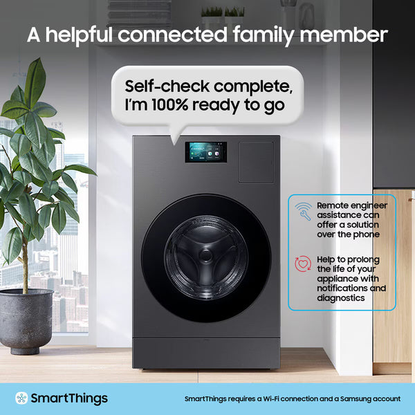 Samsung Series 9 Large Capacity WD18DB8995BZT1 18Kg / 11Kg Washer Dryer, a Rated in Dark Steel