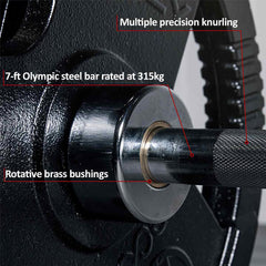 Marcy Made in Britain Eco 100Kg Olympic Weight Set with 7Ft Barbell