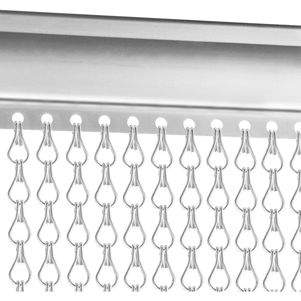 Aluminium Door Fly Screen Metal Chain Curtain Blind Insect Blinds 214cm *90cm
