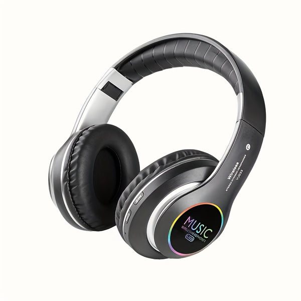 Upgraded Wireless Headphones with Deep Bass, Built-in Mic, Lightweight Foldable Design, 3.5mm Audio Jack, Stereo Sound for Travel, Work, Laptops, and Mobile Devices - iOS Gaming Headset, Ideal Christmas Gift, Headphone Hearing Experience