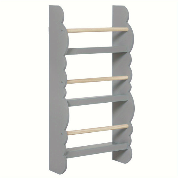 1pc Bookshelf Ledge | Book Organizer with Bookshelves, Pine E1 MDF, Green, Cubby Shelf, Freestanding, Suitable for Various Room Types