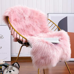 Ultra Soft Faux Fur Rug, Pink Fluffy Shaggy Small Area Rugs, Non Slip Area Floor Carpet, Soft and Cozy for Living Room, Bedroom, Sofa, Chair, Machine Washable