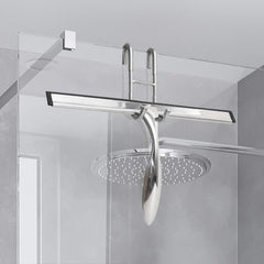 Simtive Shower Door Hooks (3-Pack), over Door Hooks for Bathroom Frameless Glass Shower Door, Towel Hooks, Shower Squeegee Hooks, Silver