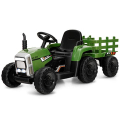 12V Kids Ride on Tractor with Trailer Music and LED Lights