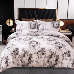 Premium Microfiber Printed Duvet Quilt Cover Set – Floral Patchwork Bedding, Single to Super King