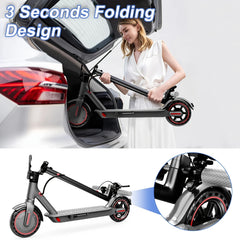 Adult Electric Scooters, T4 Adult Electric Scooter, 8.5-inch Solid Tires, 30-kilometer Range, 3 Speed Modes, Foldable Electric Scooter with APP, for Adult