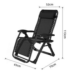 NEW Zero Gravity Chair Reclining Sun Lounger Outdoor Garden Folding Adjustable