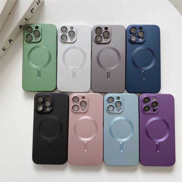Luxury For Wireless Charging Case For IPhone 16 15 11 13 12 14 Pro Max Plus Magnetic Phone Cases Lens Protector Matte Cover