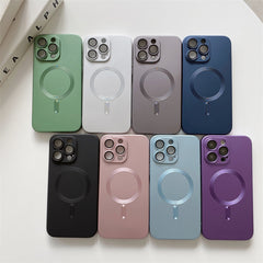 Luxury For Wireless Charging Case For IPhone 16 15 11 13 12 14 Pro Max Plus Magnetic Phone Cases Lens Protector Matte Cover