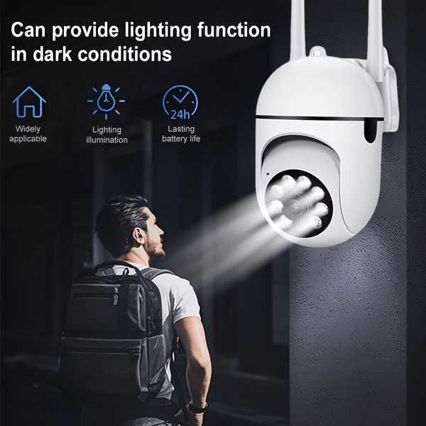 2pcs Smart Home Surveillance, Full Color Night Vision Wireless 2K Indoor/ Outdoor Camera, Intelligent Alarm, Two-Way Audio, Pan/ Tilt 2.4G Wi-Fi Security Camera with Motion Tracking, Suitable for Family and Pets