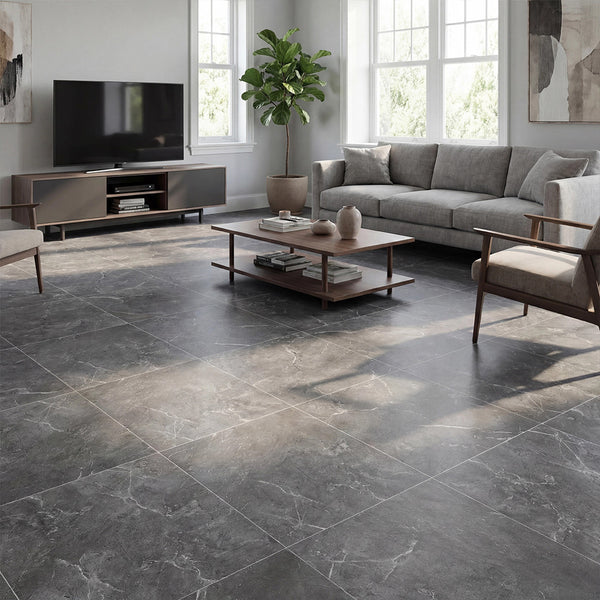 Marble Floor Tiles Self Adhesive, Vinyl Flooring Peel and Stick Floor Tiles Waterproof for Kitchen Living Room and Bathroom DIY Flooring 30x30cm 12pcs (1.08㎡)