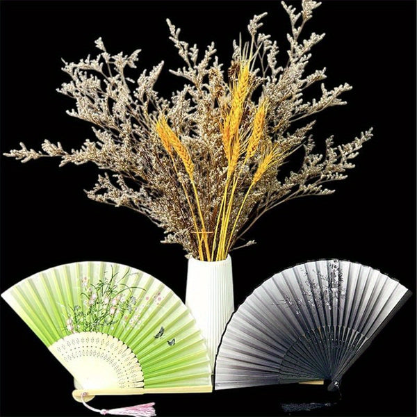 Stylish Retro Floral Butterfly Folding Hand Fan - Lightweight Durable Plastic, Multi-Color Options for Line Dancing, Popping, Weddings & Parties - Elegant Gift for Women