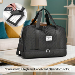 Multifunctional Large Capacity Handbag - Include An Attached Label Card, With Dry/Wet Separation Pockets - Suitable For Travel And Daily Use, Multifunctional Duffel Bag | Stylish Design | Large Handle Bag, Travel Bag, Gym Bag, Travel Bags For Women