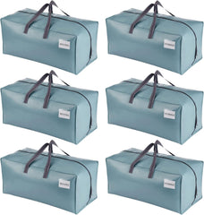 VENO 8 Pack Moving Bags Heavy-Duty Extra Large W/Backpack Straps, Moving House Essentials, Strong Handles & Zips, Clothes Storage, Packing, Laundry Bags, Reusable and Sustainable (Blue, 8 Pack)