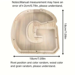 1 unique wooden letter jar - 26 creative A-Z letter storage containers, transparent design, birthday gift idea, home decoration, best friend gift, and functional holiday present.