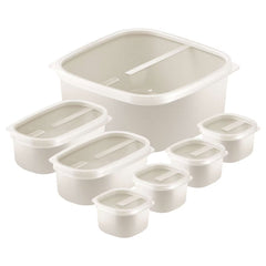 Tramontina Food Storage Set, 7 Piece - Cream
