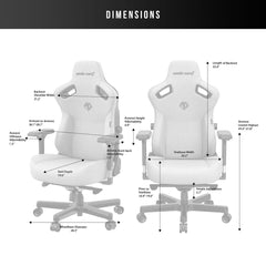 Anda Seat Kaiser Series 3 Large Fabric Gaming Chair, Grey