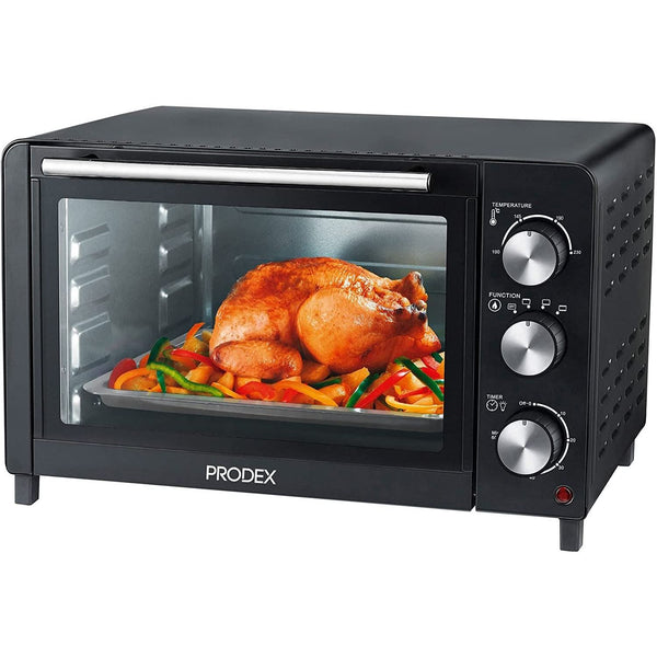 Prodex PX7023B 23 Litre Tabletop Mini Oven, 1500W Electric Cooker & Grill, Ideal for Roasting, Baking, Grilling & Reheating, Black