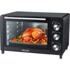 Prodex PX7023B 23 Litre Tabletop Mini Oven, 1500W Electric Cooker & Grill, Ideal for Roasting, Baking, Grilling & Reheating, Black