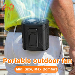 Portable Waist Clip Fan, 5-in-1 Handheld Desk And Wearable Fan, 199 Adjustable Speed Settings, with LED Display, Night Light, Quick Charging, Shock-resistant Design, Father's Day Gift, Suitable for Indoor And Outdoor Cooling