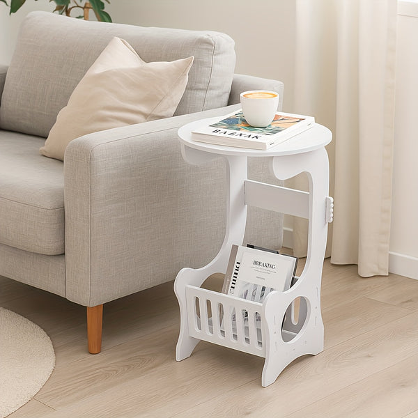 Modern Wooden Nightstand with Three Tiers, Measuring 49X46X29.5Cm, Suitable for Bedrooms, Living Rooms, And Hallways, Easy to Assemble, Can Also Serve As a Coffee Table