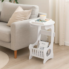 Modern Wooden Nightstand with Three Tiers, Measuring 49X46X29.5Cm, Suitable for Bedrooms, Living Rooms, And Hallways, Easy to Assemble, Can Also Serve As a Coffee Table