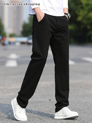 [Tongtongbang Selection OBM] 2pcs Set of Stretch Men'S Chino Pants, Light Business Semi-Formal Casual Straight Trousers