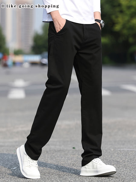 [Tongtongbang Selection OBM] 2pcs Set of Stretch Men'S Chino Pants, Light Business Semi-Formal Casual Straight Trousers