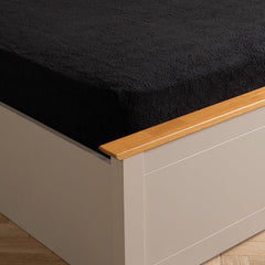 Brentfords Teddy Fleece Fitted Bed Sheet Plain Thermal Warm Soft Luxury Bedding, Charcoal Grey - Double