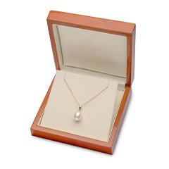 9Mm Cultured Freshwater White Pearl Pendant, 18Ct Yellow Gold