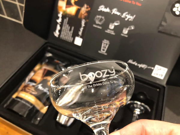 Boozy Espresso Martini Cocktail Shaker Set in Gift Box, with Glasses & Shaker, 500Ml, 5 Servings, 18% ABV, Premixed Cocktail, Shaker, X2 Ravenhead Glasses