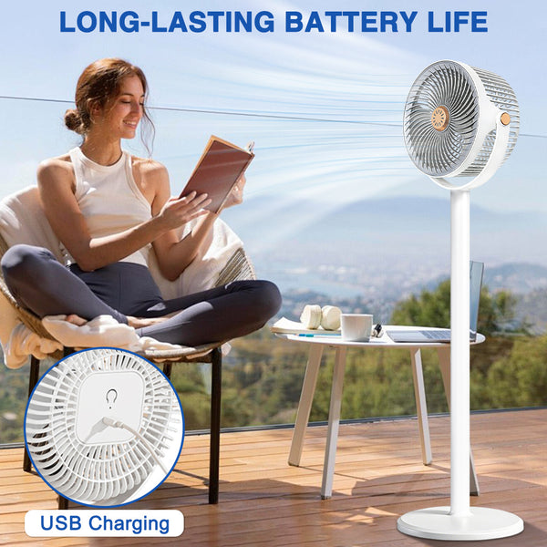 5-in-1 Floor Standing Circulating Fan, 5 Speeds Quiet Adjustable Height Fan (29.5-88cm), 360° Up & Down Tilt, Silent Stable Air Circulator Fan for Bedroom, Living Room, Office, Dorm, Portable Cooling Fan for Home, Office, Travel, Ideal for Hot Flashes, Sl