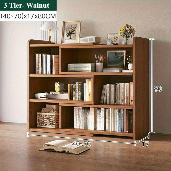 Expandable Desktop Bookcase, Freestanding Multi-layer Bookshelves, Adjustable Width Bookshelf Book Shelf Storage Unit, Multifunctional Storage Rack Book Shelf for Home Office Storage Organization